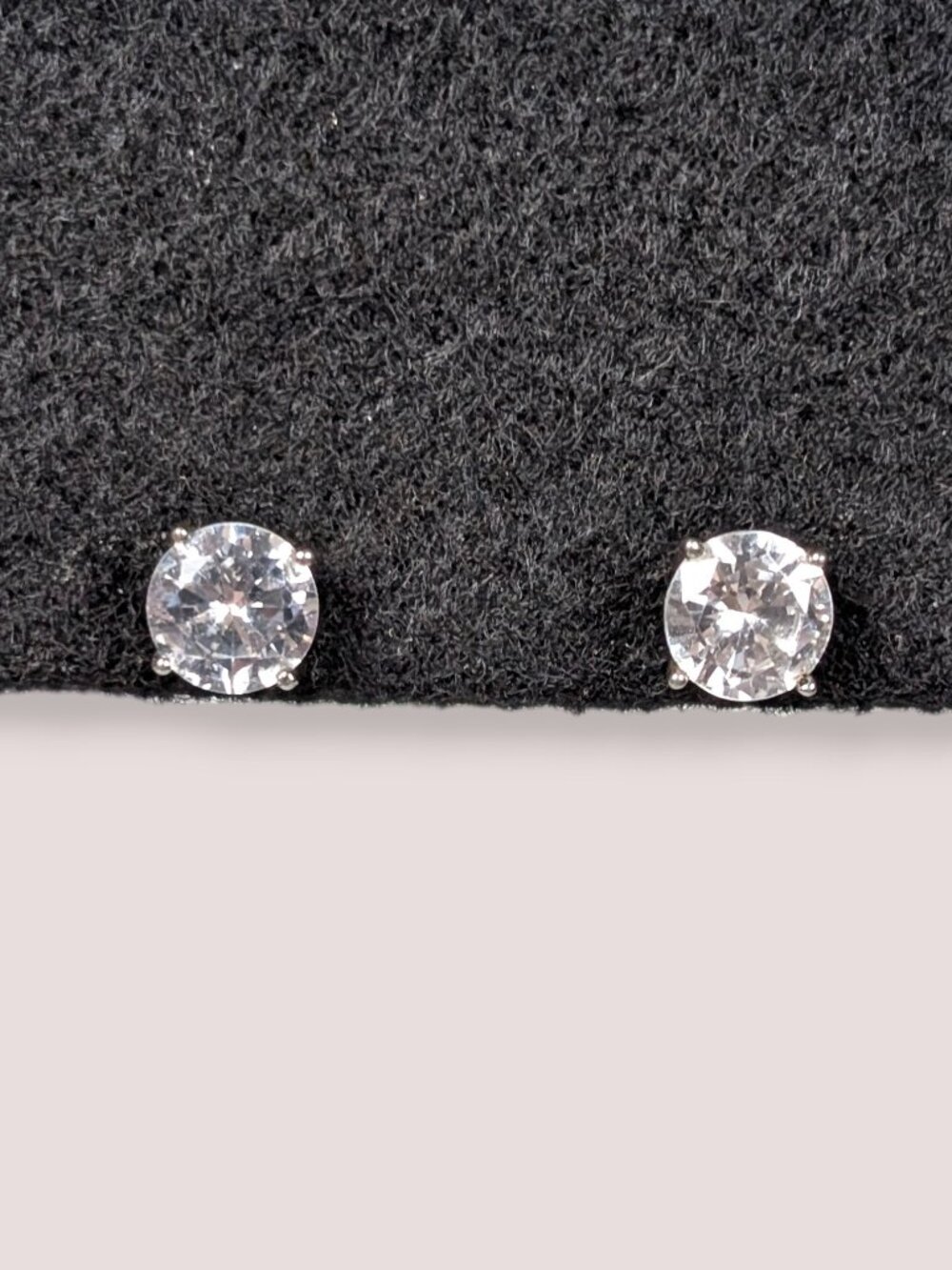 7mm CZ Sterling Silver Stud Earrings